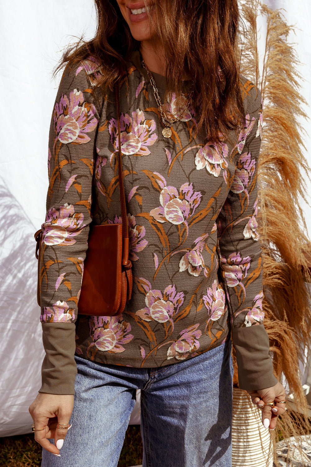 The Floral Edit Waffle Textured Top