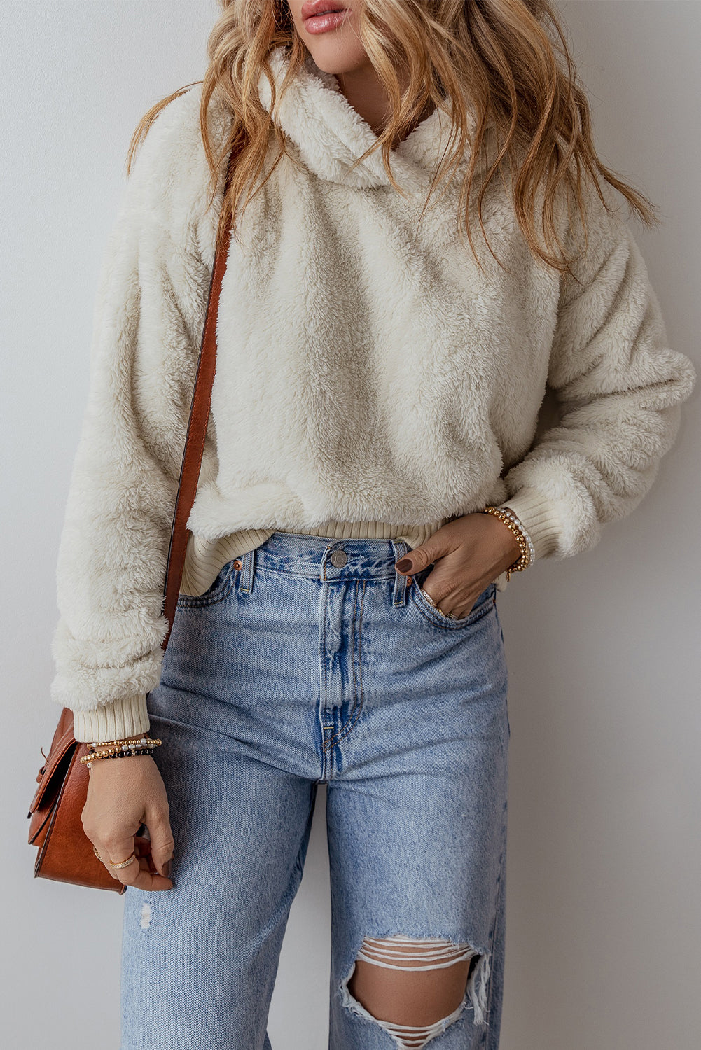 Warm And Fuzzy Ribbed Edge Plush Hoodie