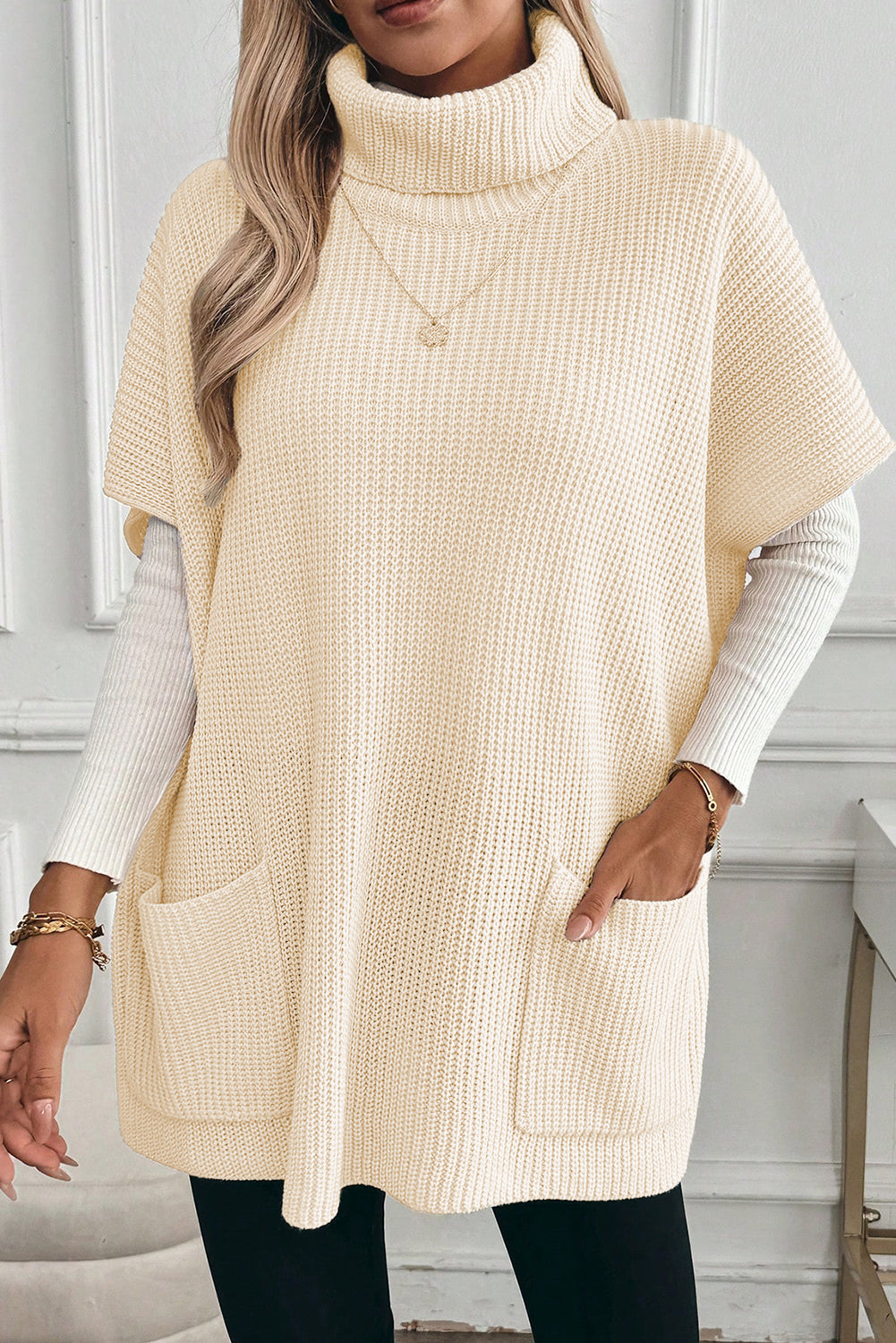 Jet Stream Knit Casual Turtleneck Sweater