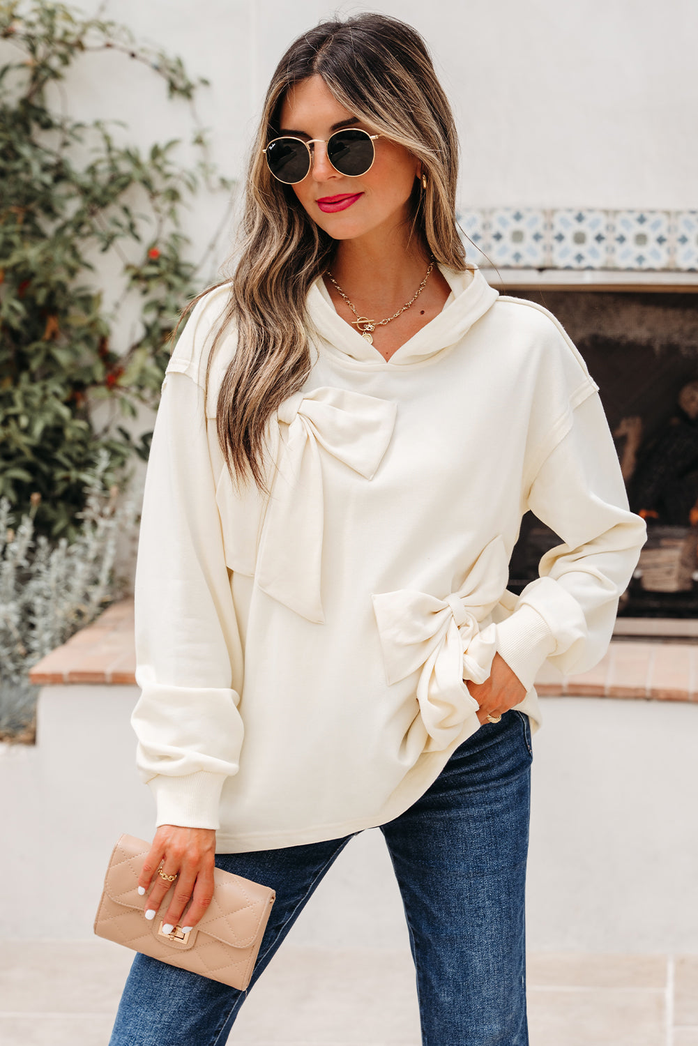 Bows & Chill Bow Detail Hoodie