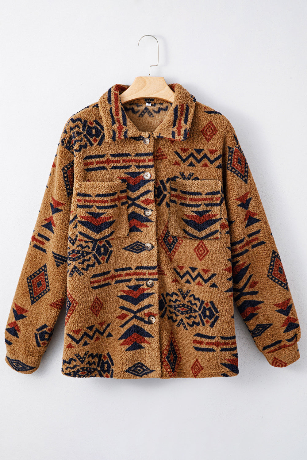 Warm You Up Aztec Pattern Fleece Shacket