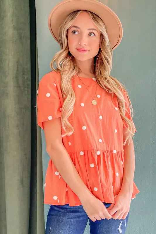 Pom Pom Perfect Polka Dots Top - T11355CO