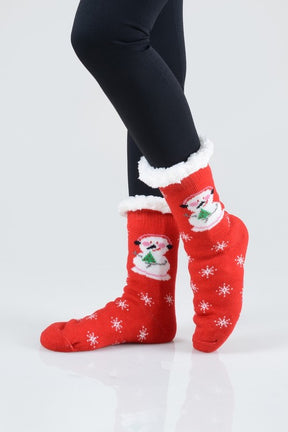 Christmas Printed Fuzzy Socks - CSOC109