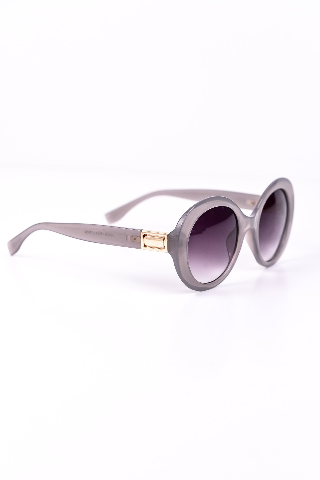 Gray Round Frame Sunglasses - SGL189GR - FREE hard case