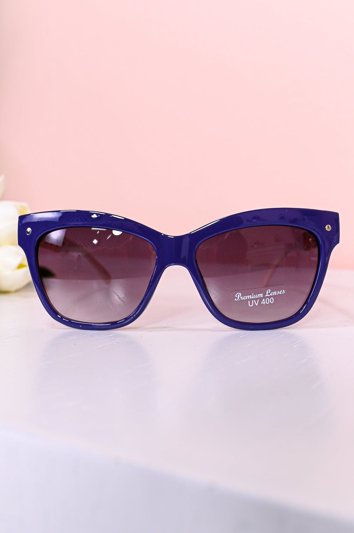 Purple/White/Gold Frame/Black Ombre Lens Sunglasses - SGL323PU