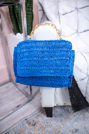 Vacation Essential Cobalt Blue Woven Bag - BAG1815CBL