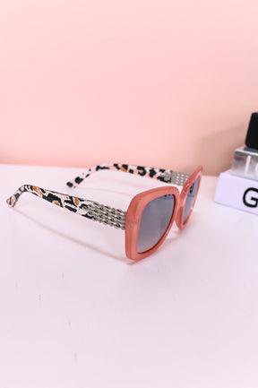 Pink/Silver Printed Butterfly Lens Sunglasses - SGL354PK