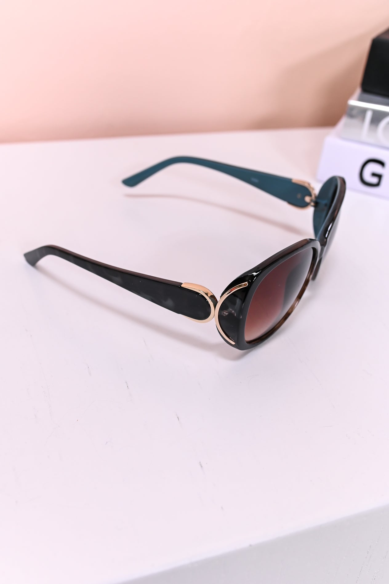 Blue/Black Printed Frame/Brown Lens Sunglasses - SGL324BL