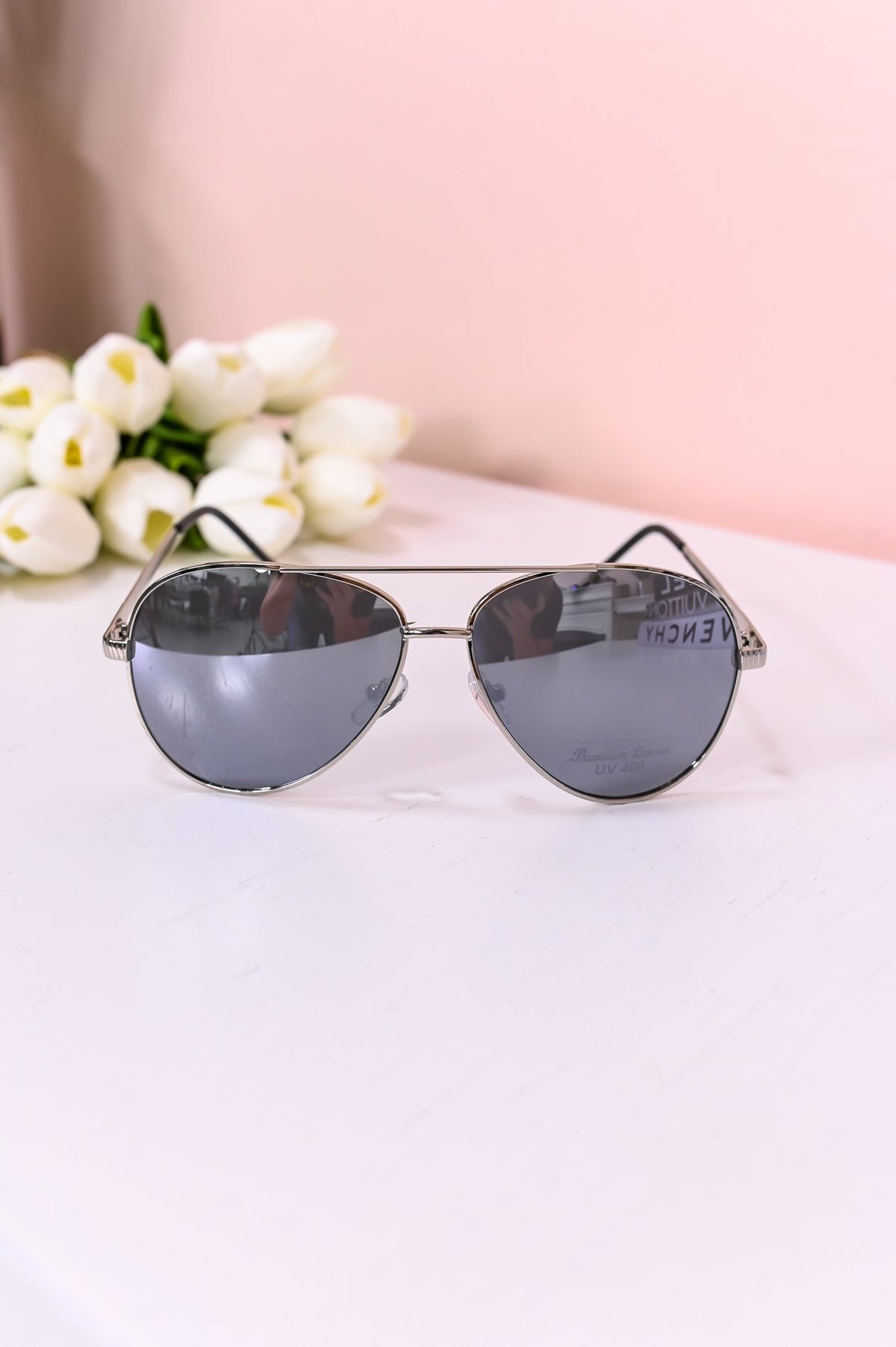 Silver/Black Aviator Sunglasses - SGL348SI