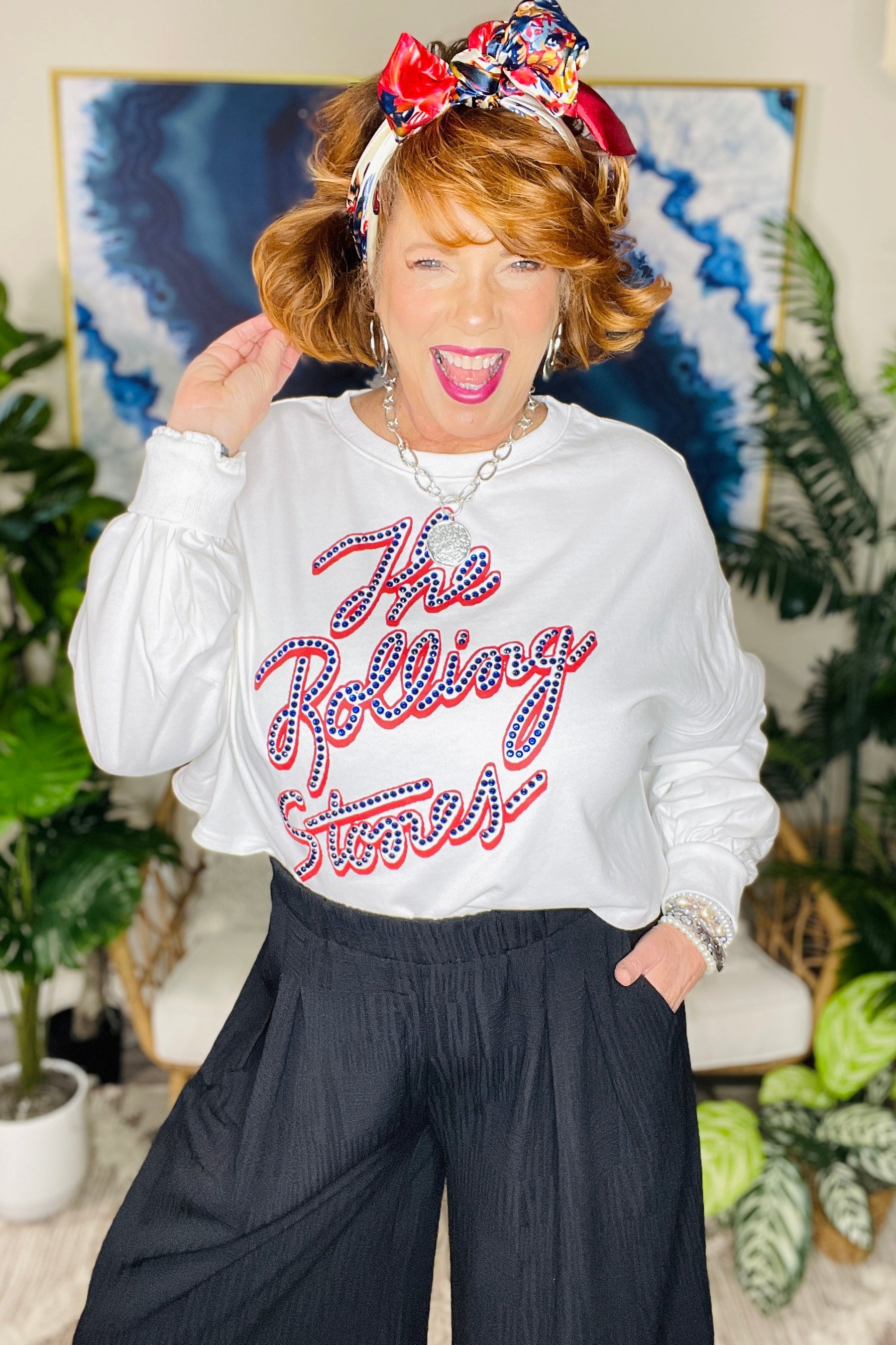 The Rolling Stones Bling Top - S471WH