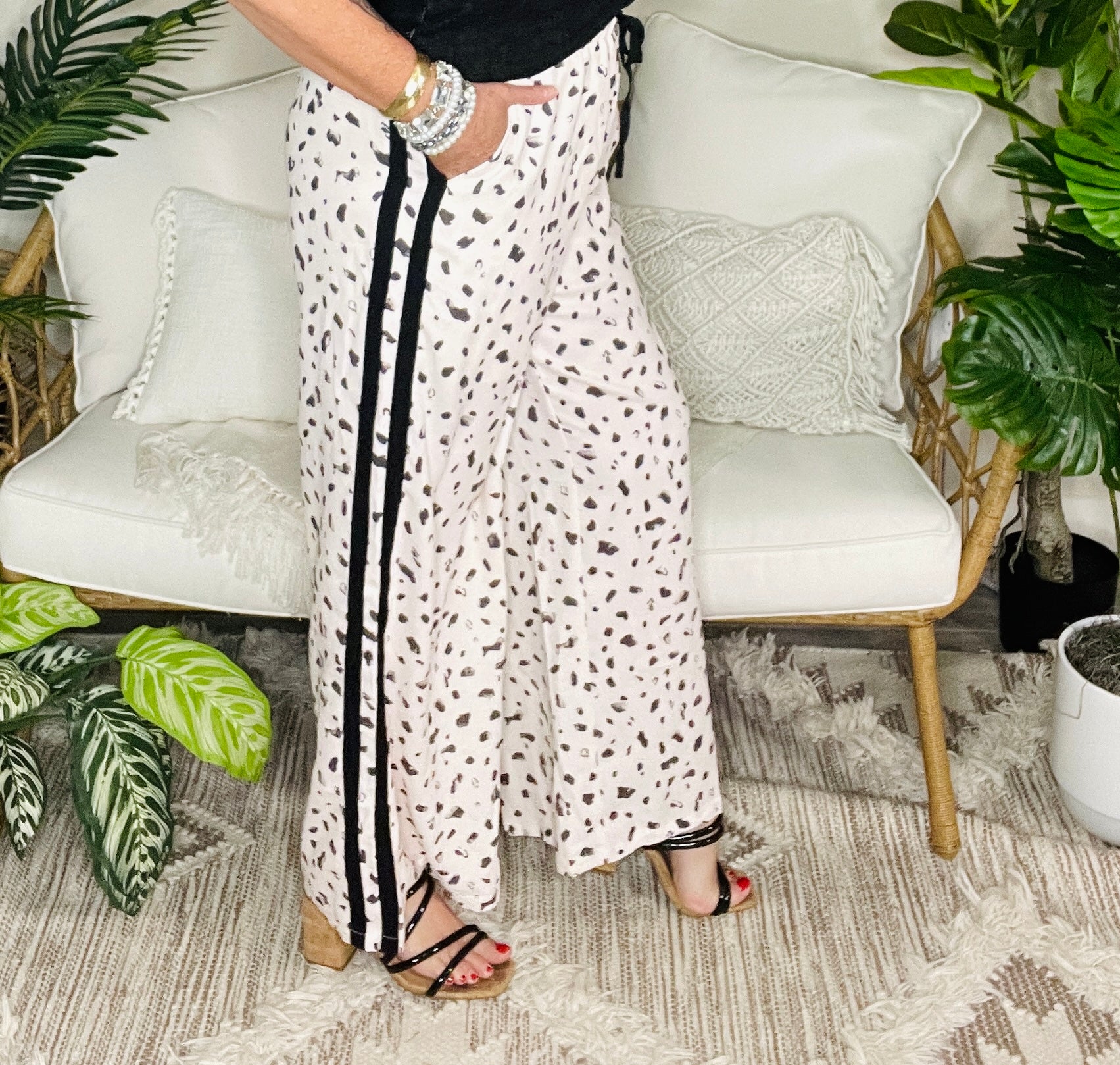 You Know It Leopard Print Side Stripe Pants