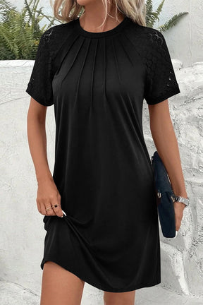 Classic All Day Pleated Detail Shift Dress