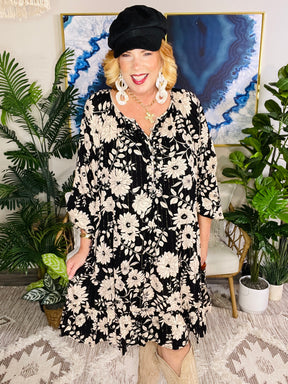 Timeless Blooms Dress - DR284BK