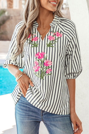 Hoping You'd Notice Floral Stripe Top