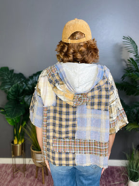 Plaid On Point Top - S075BL