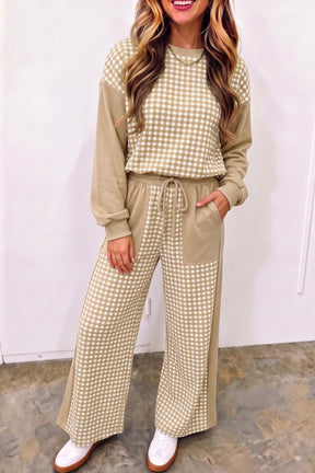 Gingham Style Top And Pant Set (5 Colors)