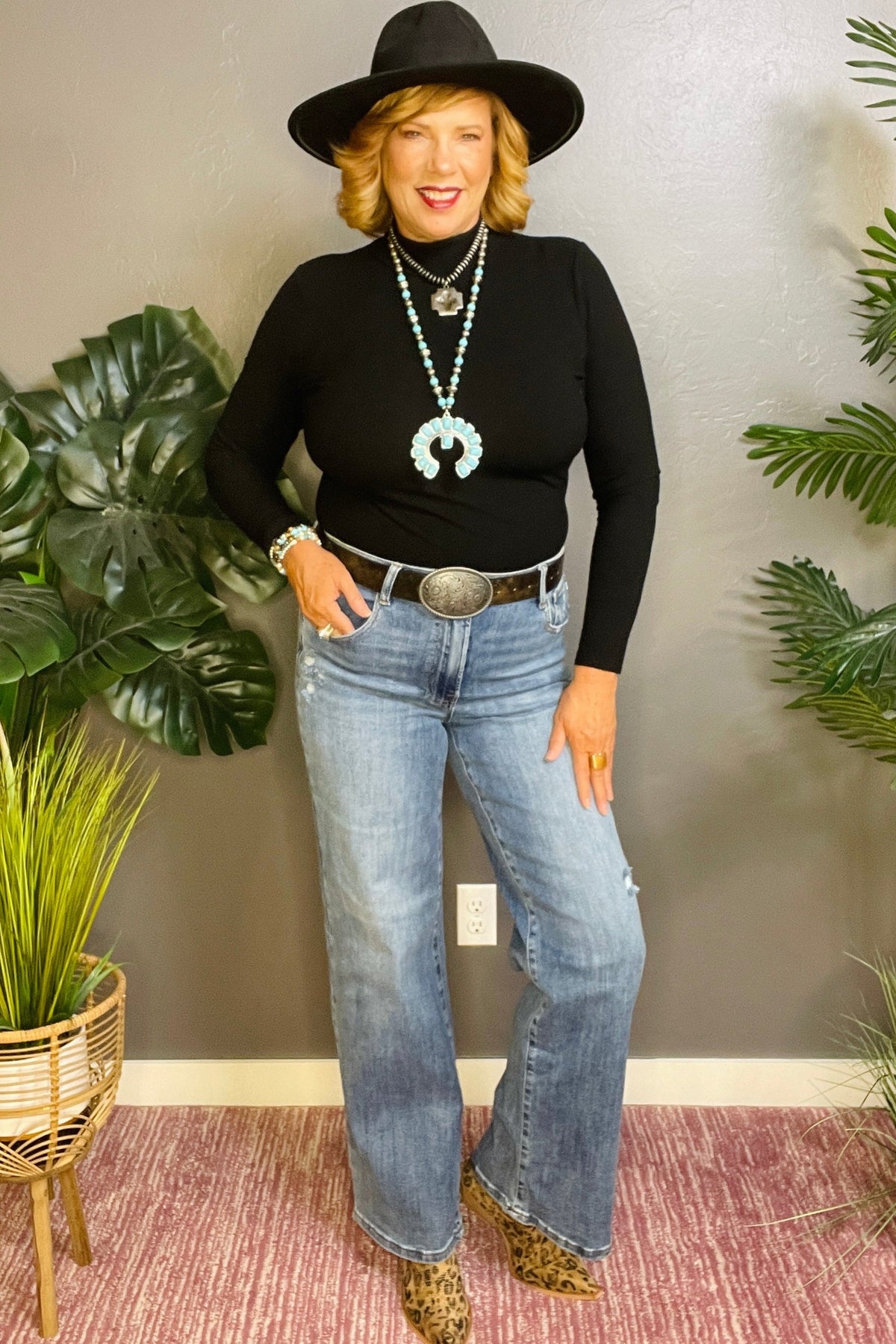 Ava Bytos High Rise Wide Leg Jeans with Pockets