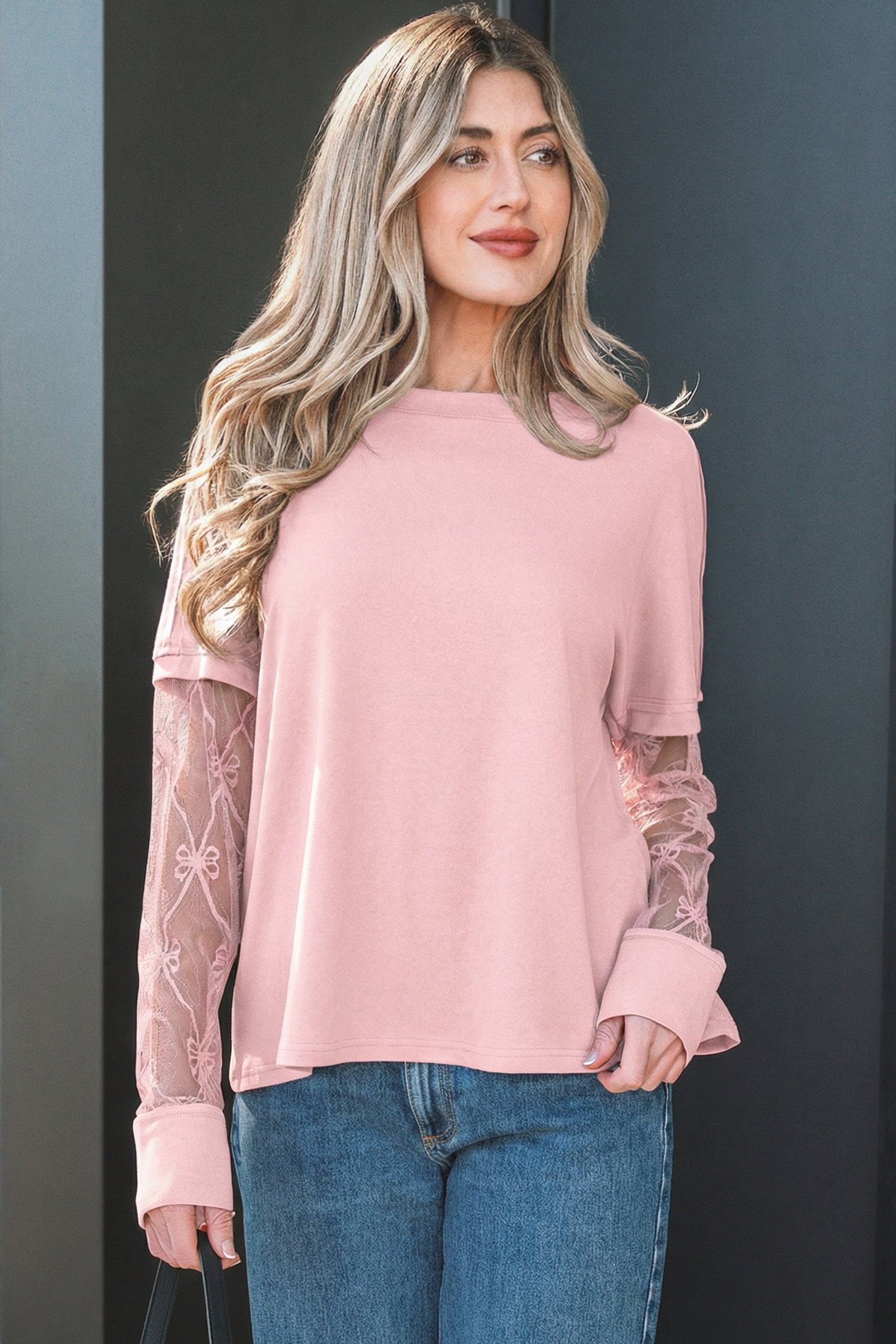 Detail Adds Charm Bow Textured Top