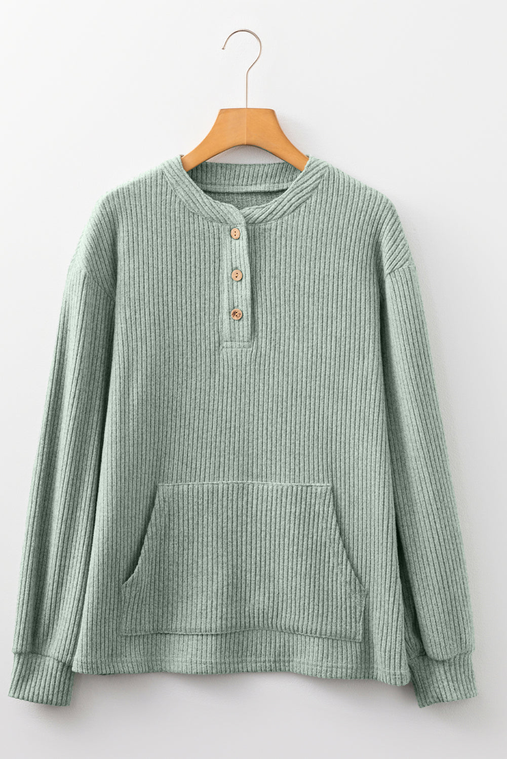 Comfy Comes Easy Ribbed Henley Knit Top (2 Colors)