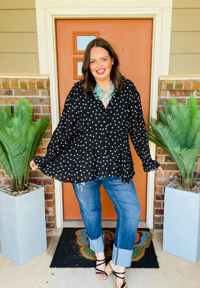 Polka Dot Perfection Top - S859BK