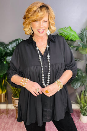 Small Town Girl Black Top - S284BK