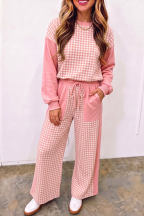 Gingham Style Top And Pant Set (5 Colors)