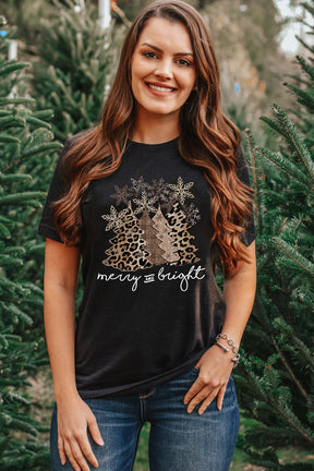 Leopard Christmas Tree Graphic Tee