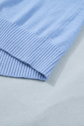 Daily Classic Blue Ruffle Sleeve Top