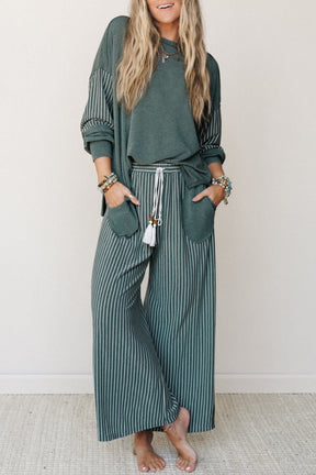 Kick Back Cutie Top And Pant Set (2 Colors)