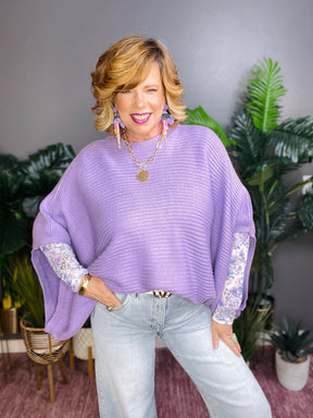 Spring Is In The Air Purple Poncho Top - S363PU