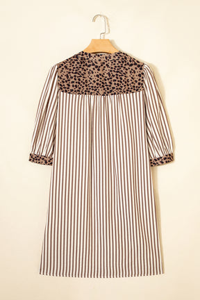 Meet Me Downtown Khaki Stripe Shirt Dress