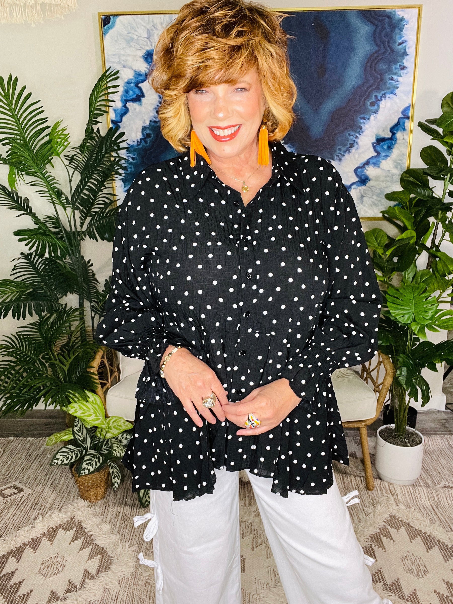 Polka Dot Perfection Top - S859BK