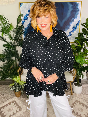 Polka Dot Perfection Top - S859BK
