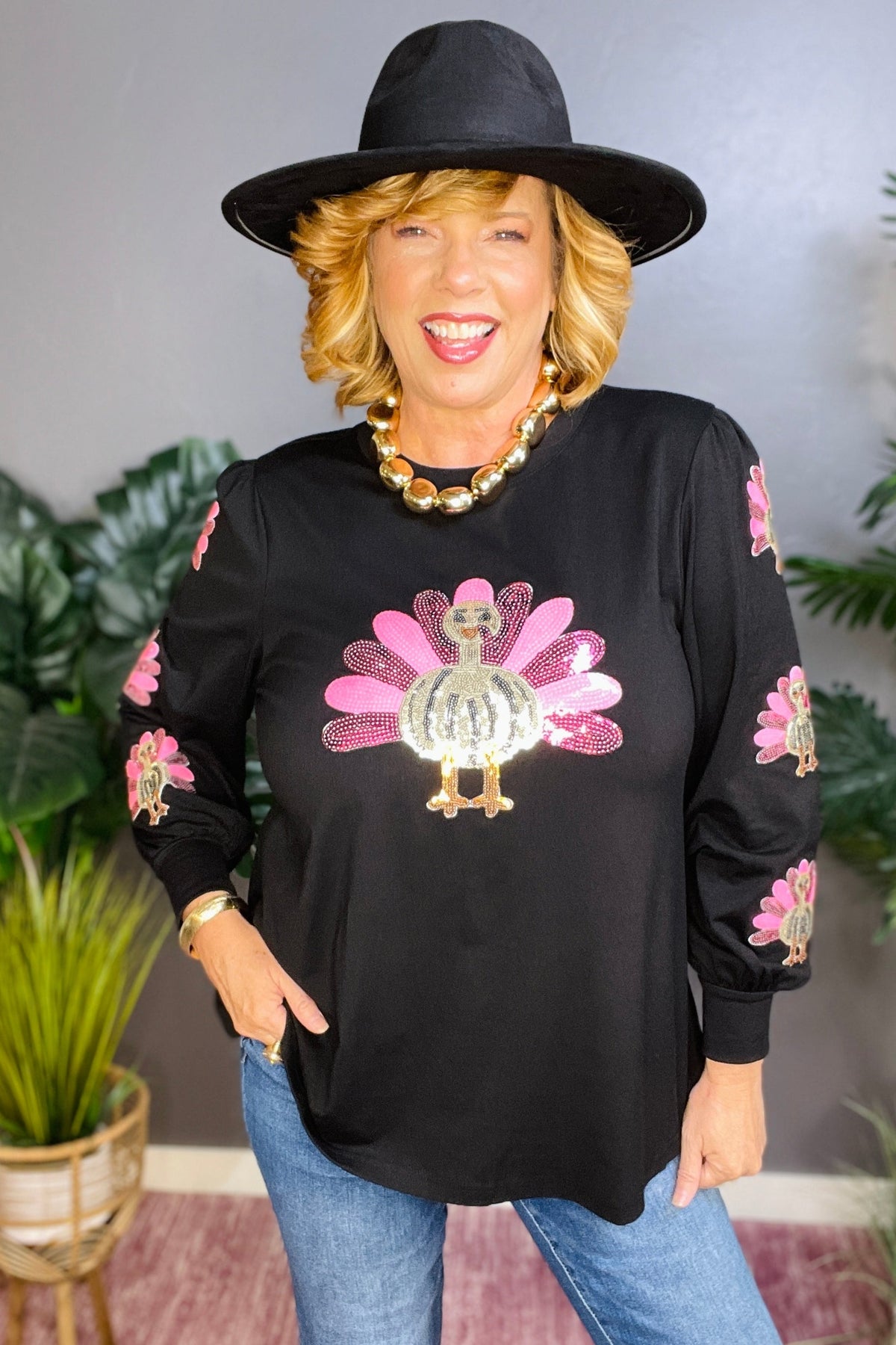 Shine On Turkey Sequin Top - S032BK