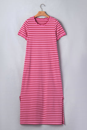 Strawberry Skies Striped Maxi Dress
