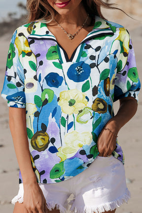 Oh My Darling Light Blue Floral Print Top