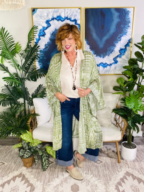 Wander This Way Green Kimono - OT201GN