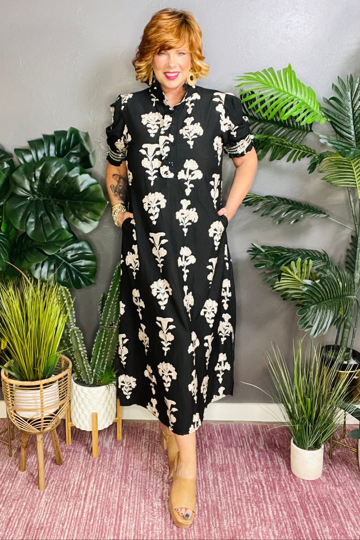 Chic Lifestyle Floral Print Maxi Dress