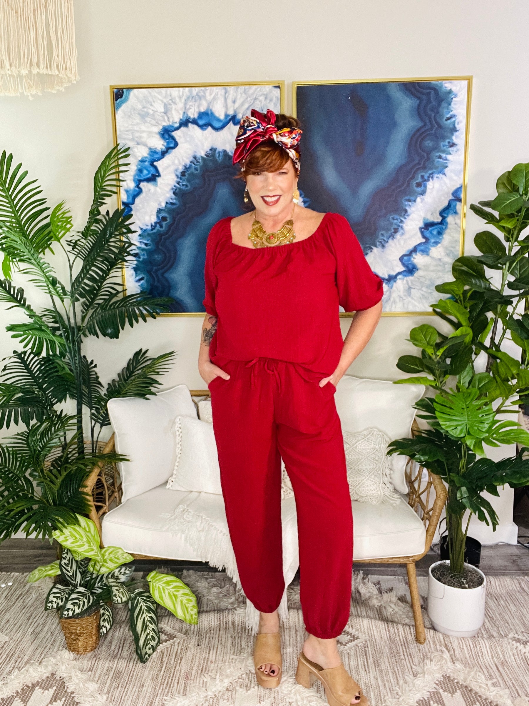 Island Glow Top and Pants Set (2 Colors)