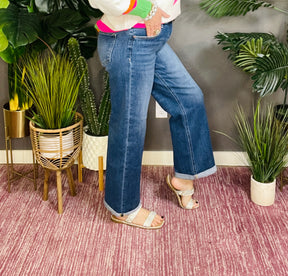 Baylor High Rise Relaxed Fit Ankle Straight Cuff Jeans