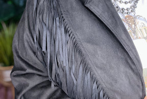 Fringe And Fabulous Black Jacket - OT030BK