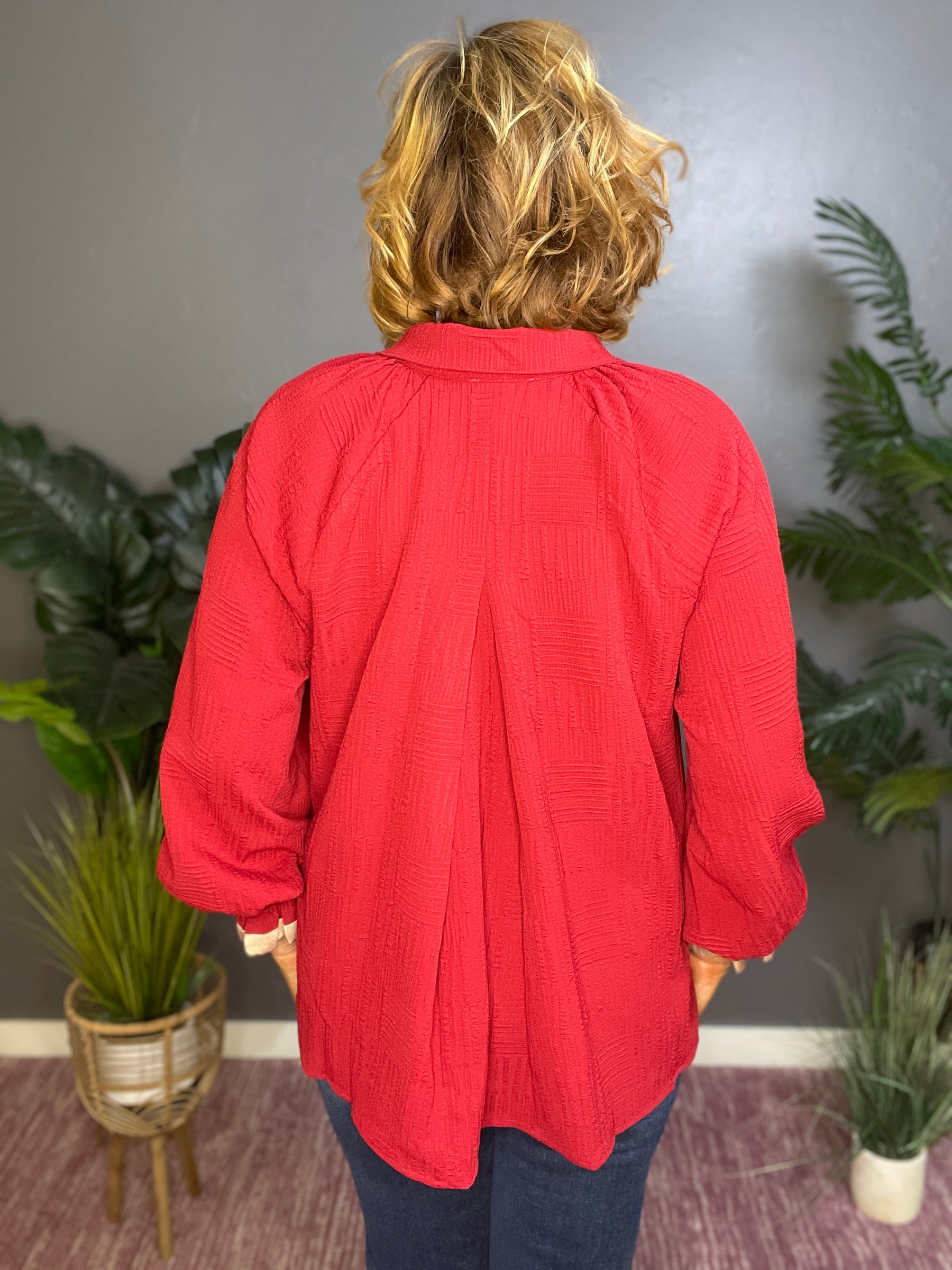 Classy But Savage Crimson Top - S007CM