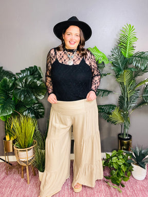 Charmed Life Lace Sheer Top - S555BK