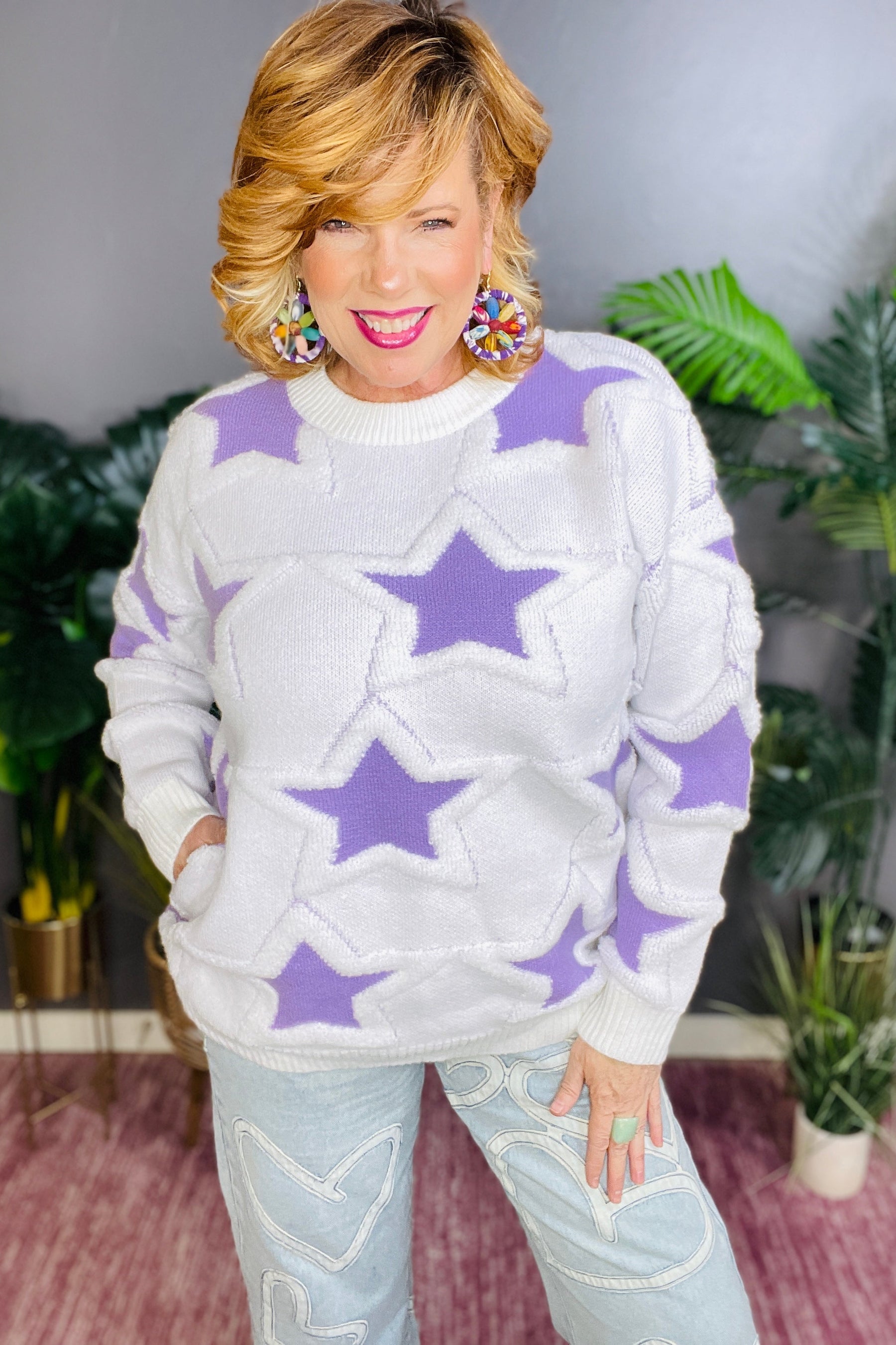 Born To Be A Star Purple Sweater - S270PU