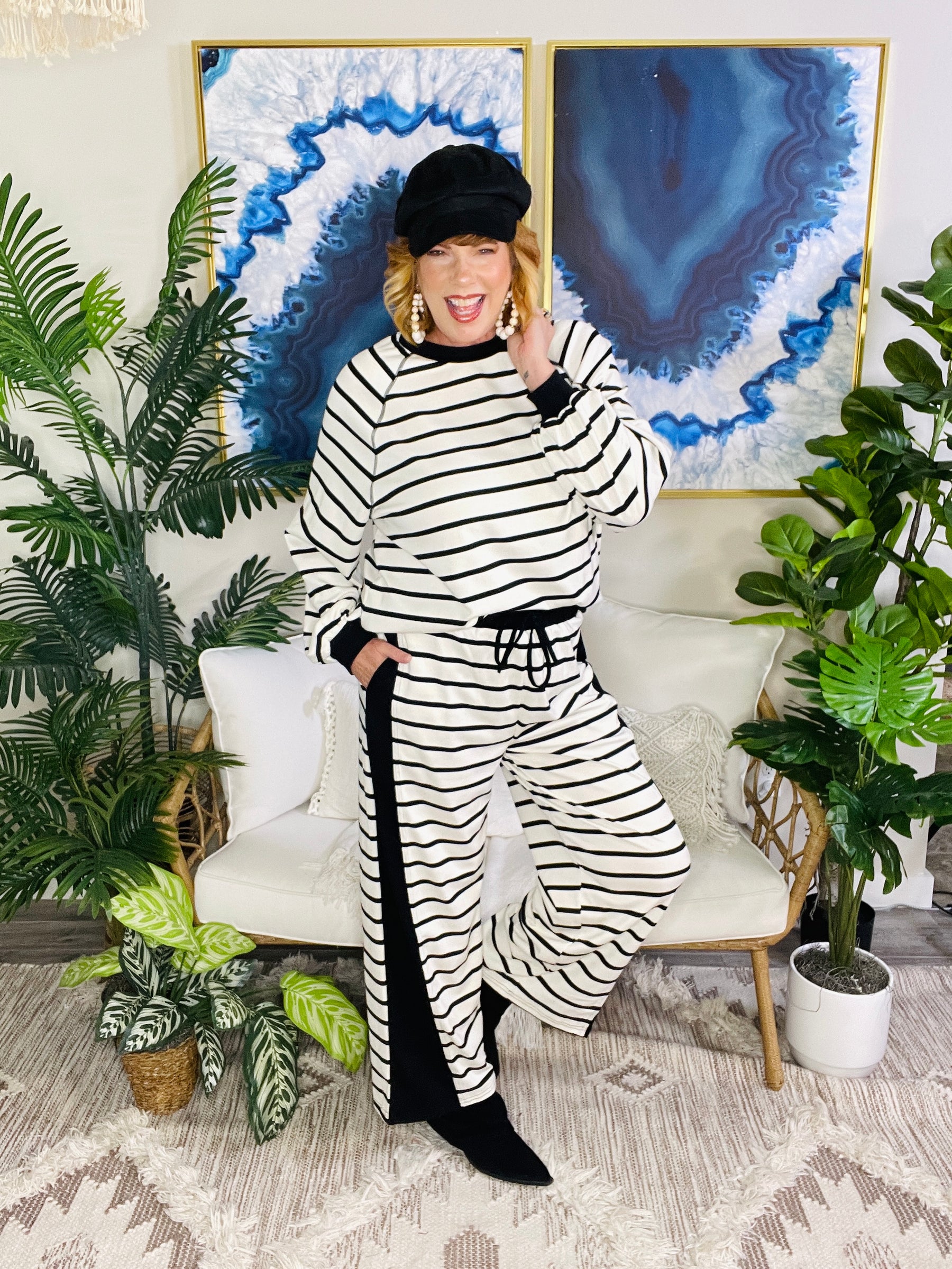 In Line For Comfort Top And Pant Set