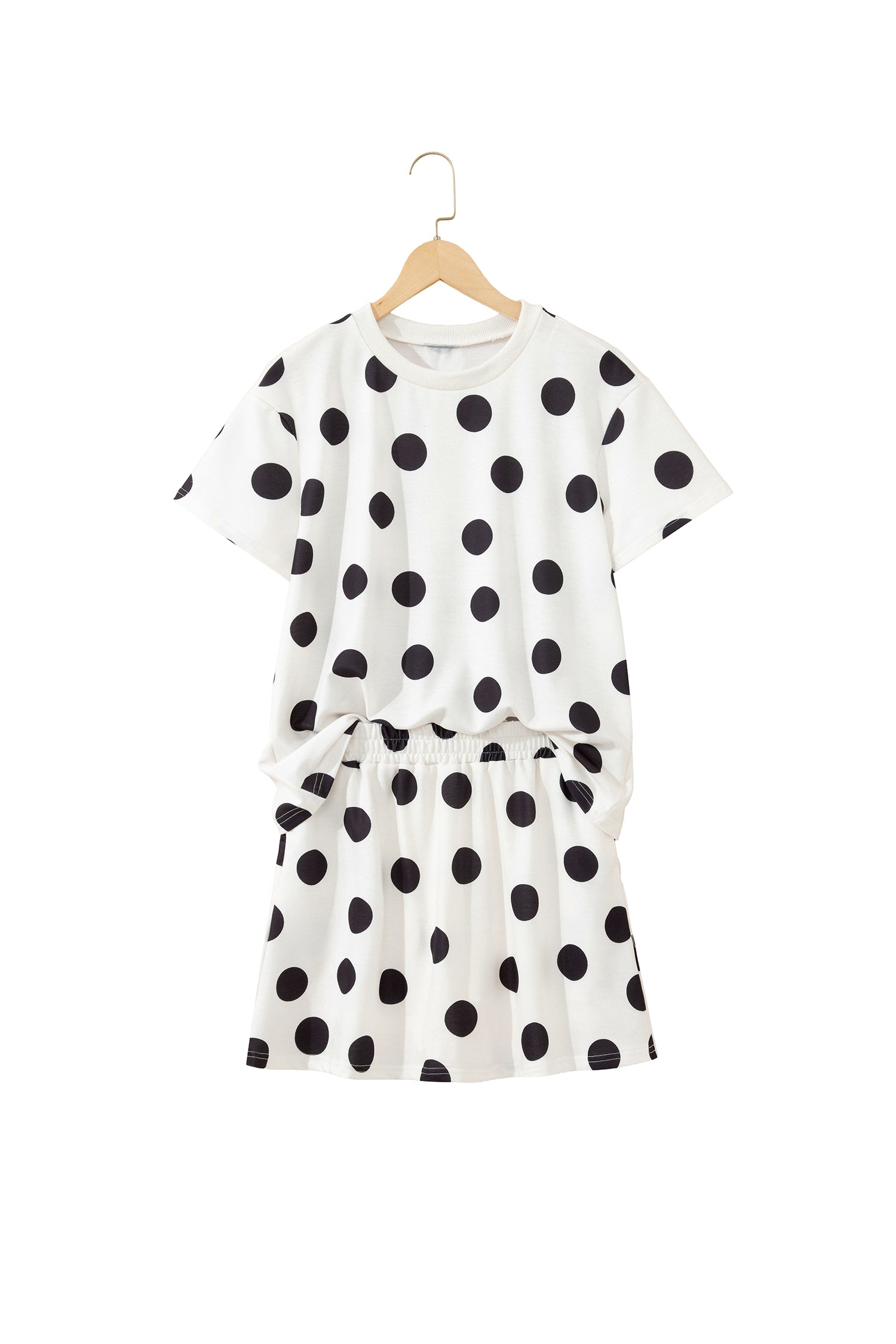 It's Spot On White Polka Dot Top And Skort 2pc Set