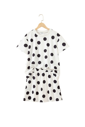 It's Spot On White Polka Dot Top And Skort 2pc Set