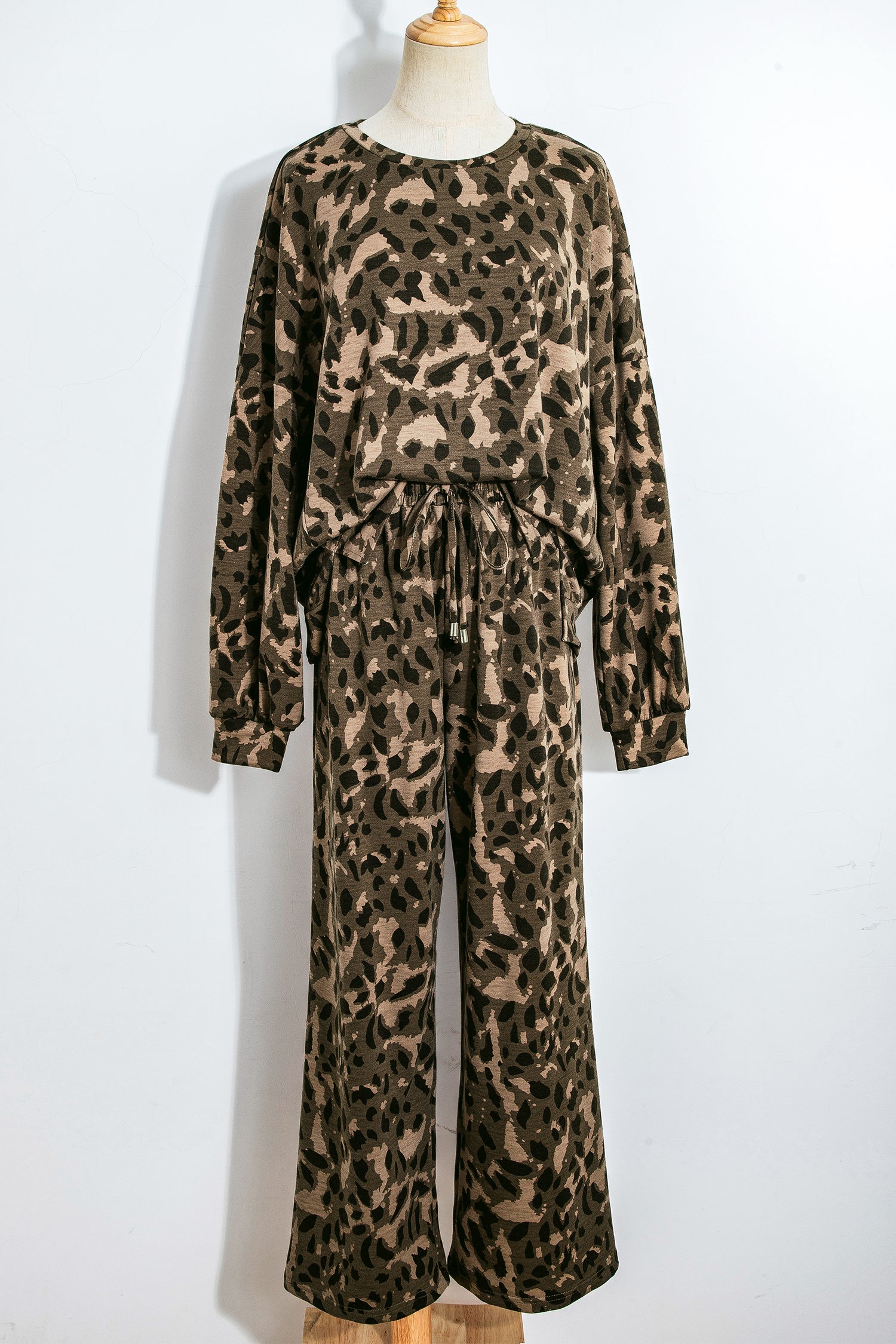 Lounge About Town Brown Leopard Set