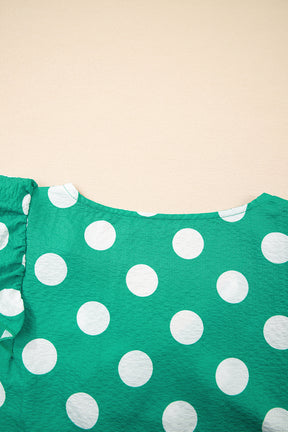On The Dot Green Polka Dot Top