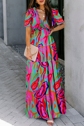 Favorite Forever Multicolor Floral Print Maxi Dress